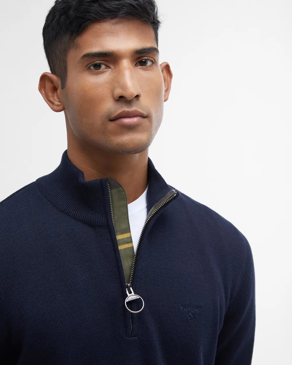 Mens Barbour Cotton Half-Zip Jumper (Classic Navy)