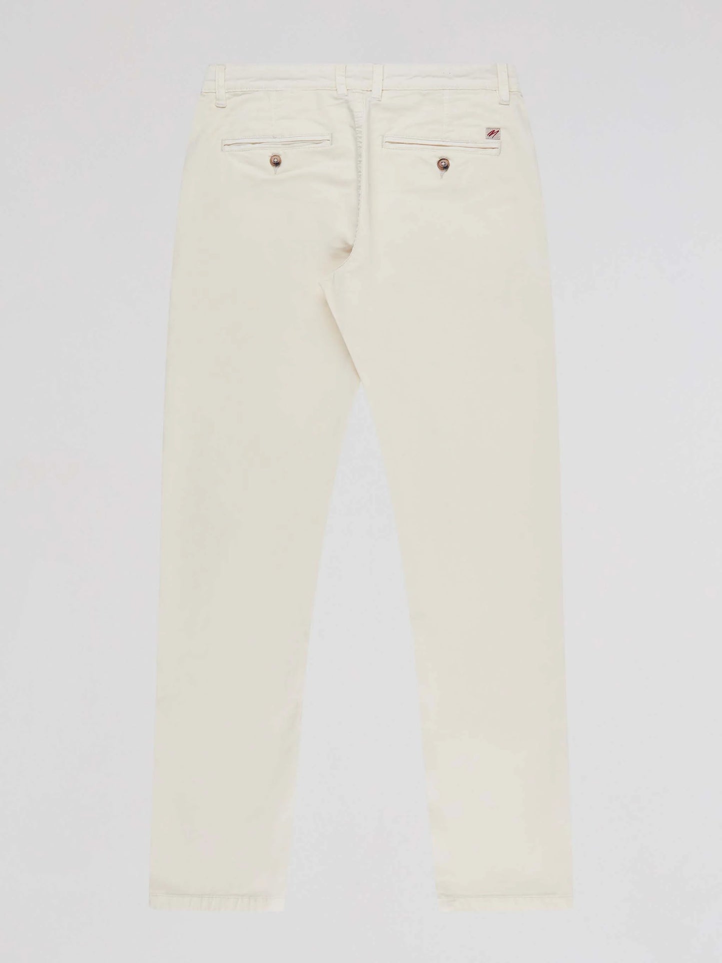MISHMASH Tapered Fit Mid Stretch Casual Cotton Bromley Gardenia Chino Trousers