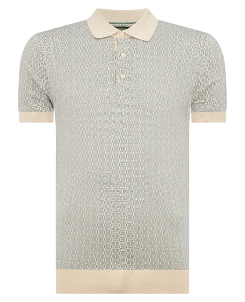 Remus Uomo Slim Fit Cotton Geometric Polo Shirt