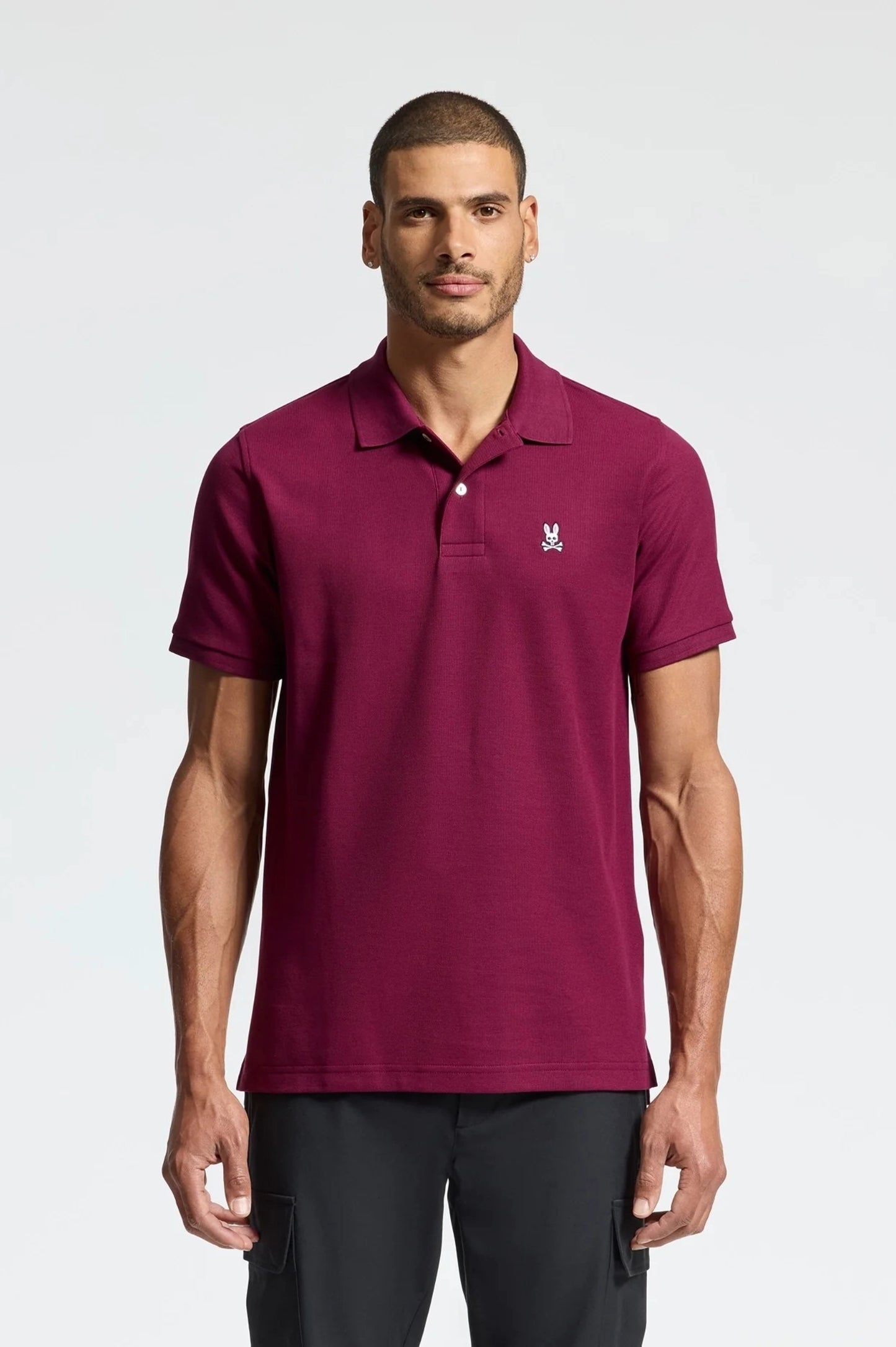 Psycho Bunny men's classic pique polo shirt (Crimson)