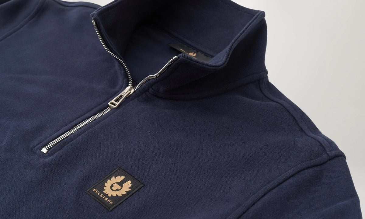 Belstaff quater zip dark ink