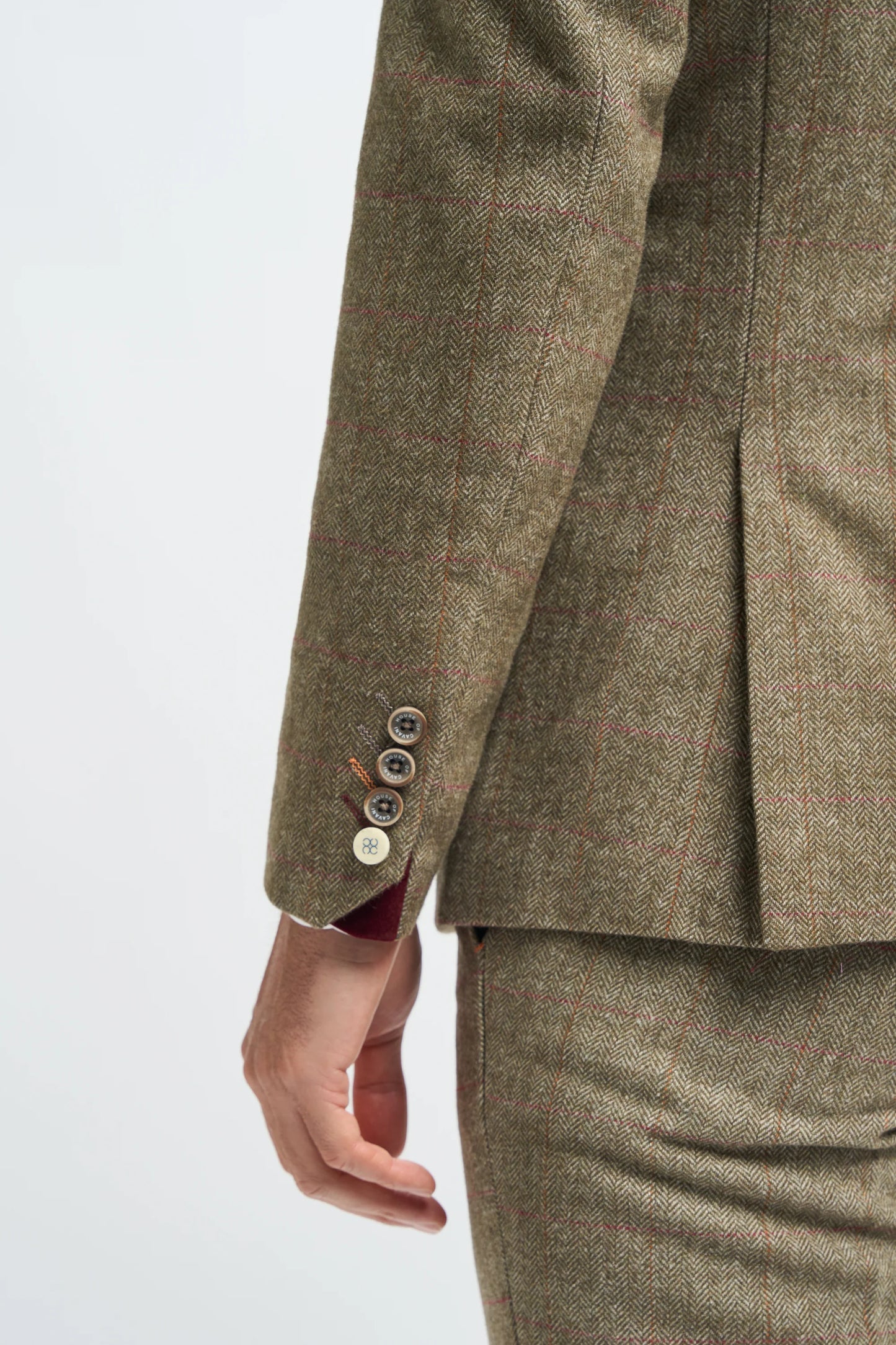 Gaston Sage Tweed Slim Fit Blazer...