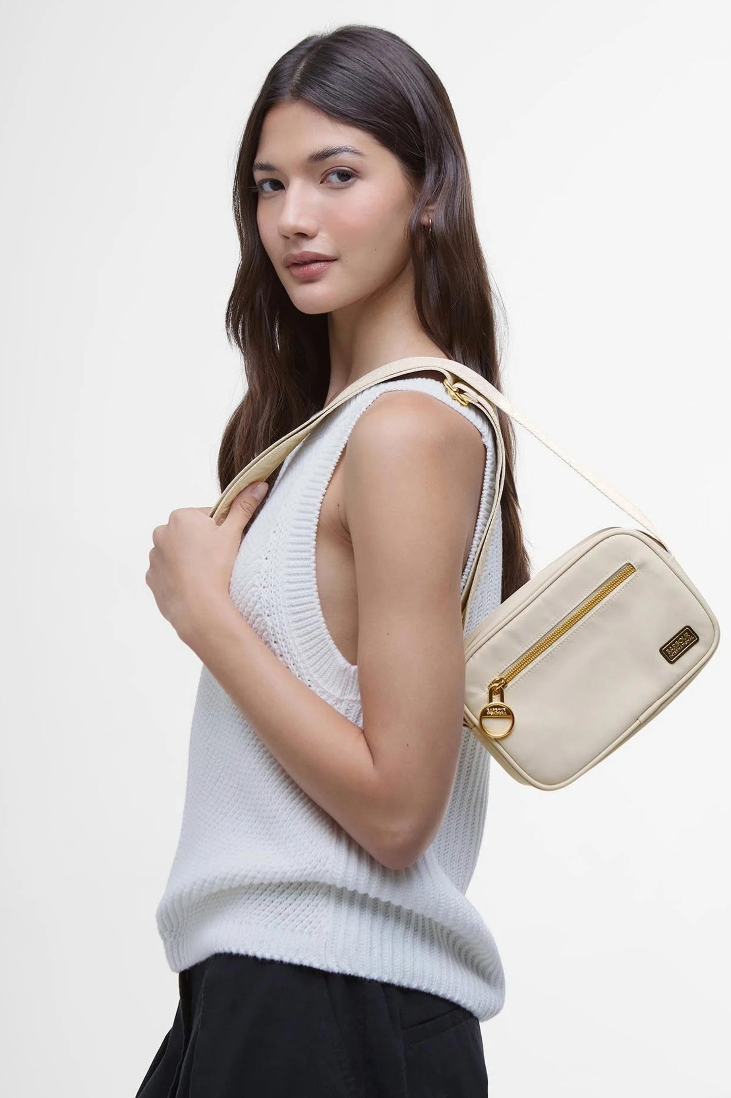 Barbour Womens Micro Qualify Crossbody Bag (Light Pearl)