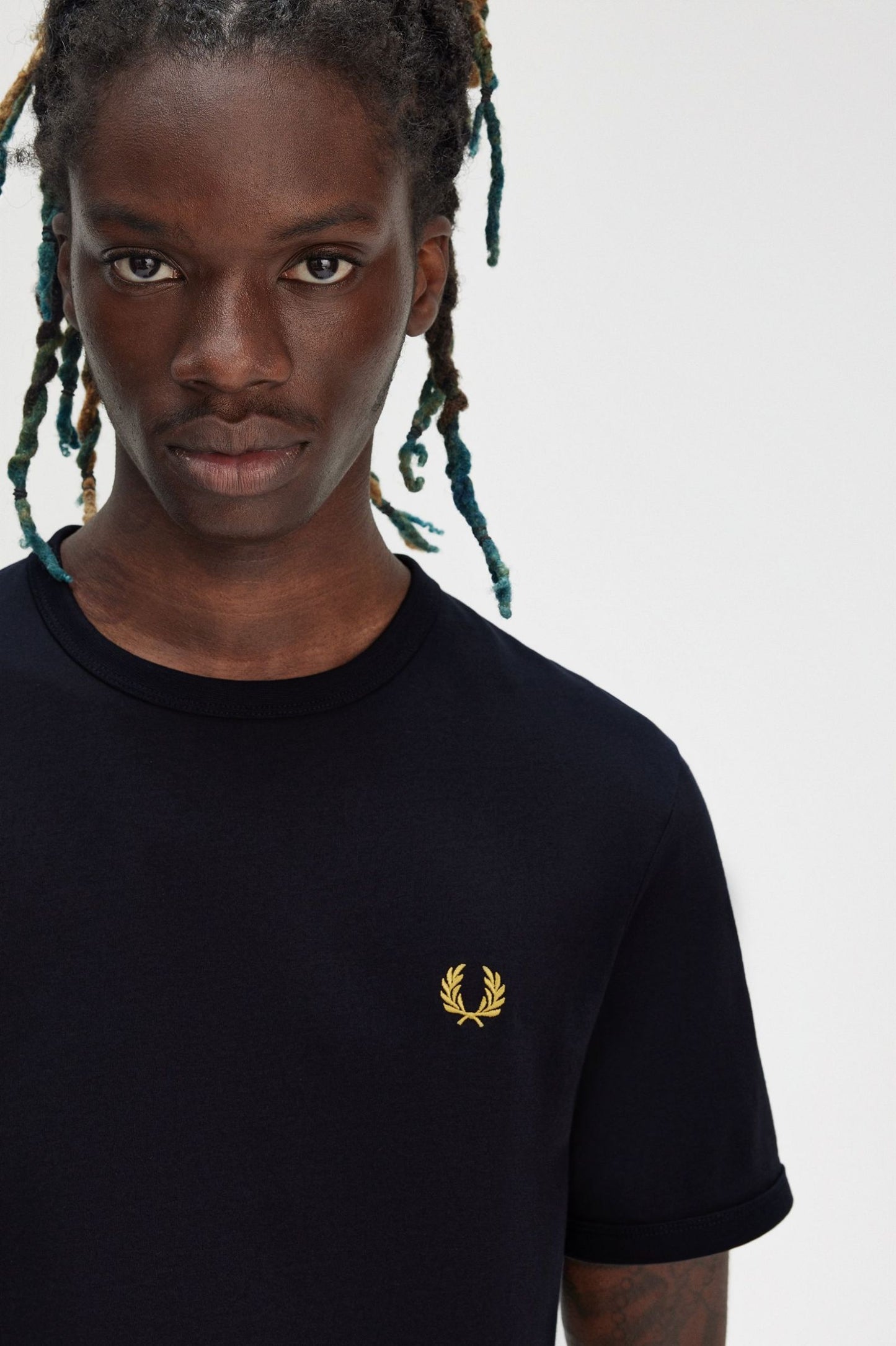 Fred Perry Ringer T-Shirt (Navy / Honeycomb)