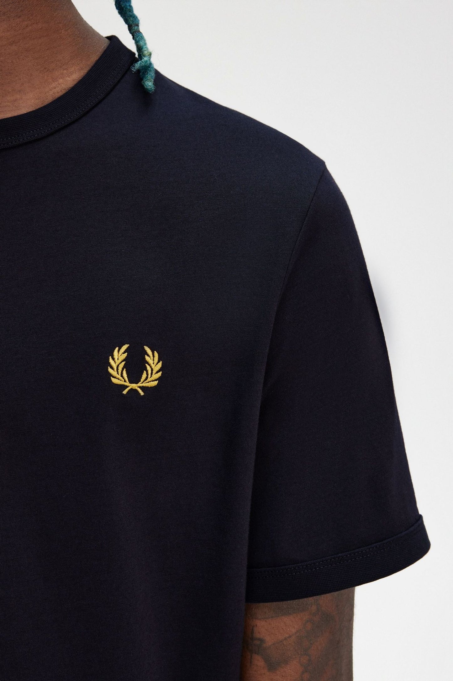 Fred Perry Ringer T-Shirt (Navy / Honeycomb)
