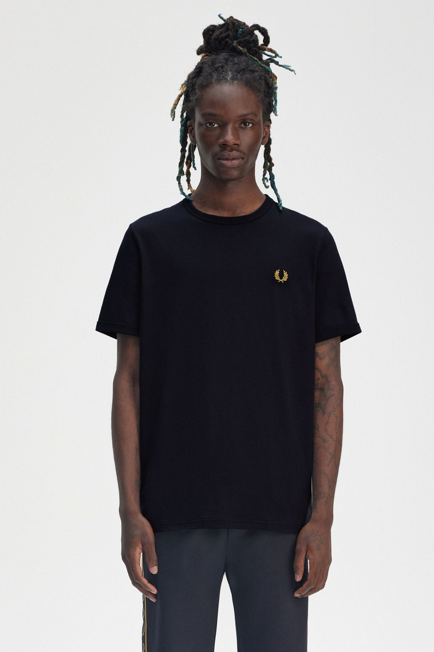Fred Perry Ringer T-Shirt (Navy / Honeycomb)