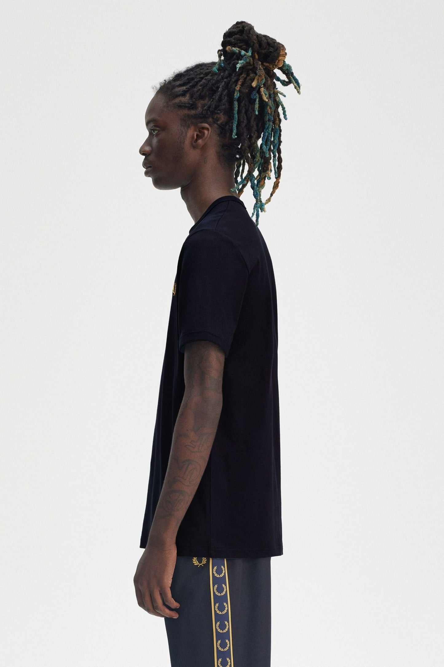Fred Perry Ringer T-Shirt (Navy / Honeycomb)