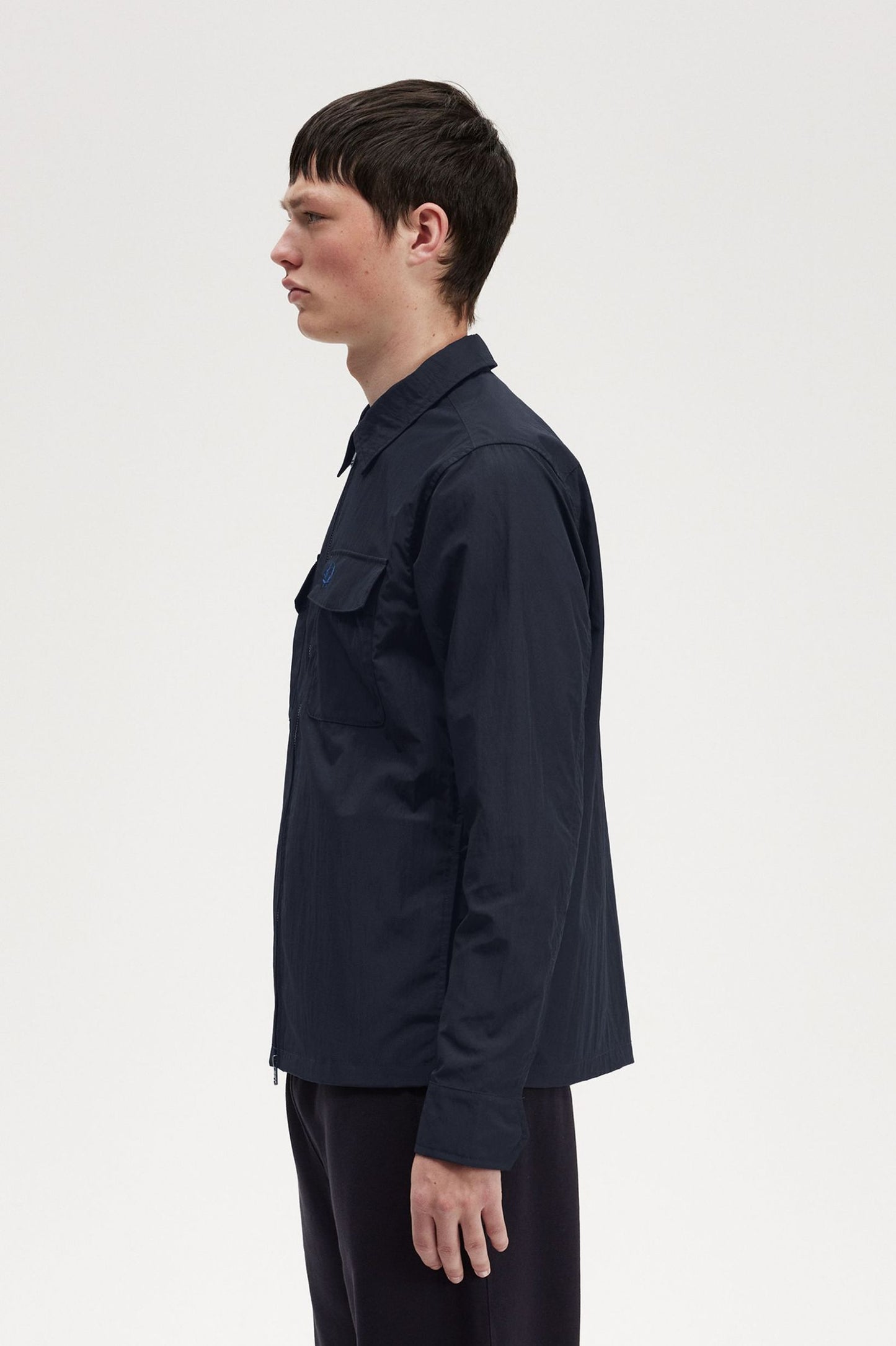 Fred Perry Textured Zip-Through Overshirt (Navy)