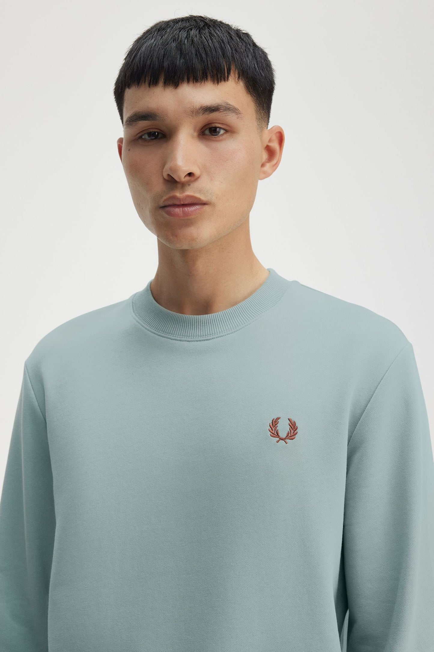 Fred Perry Crew Neck Sweatshirt (Silver Blue)