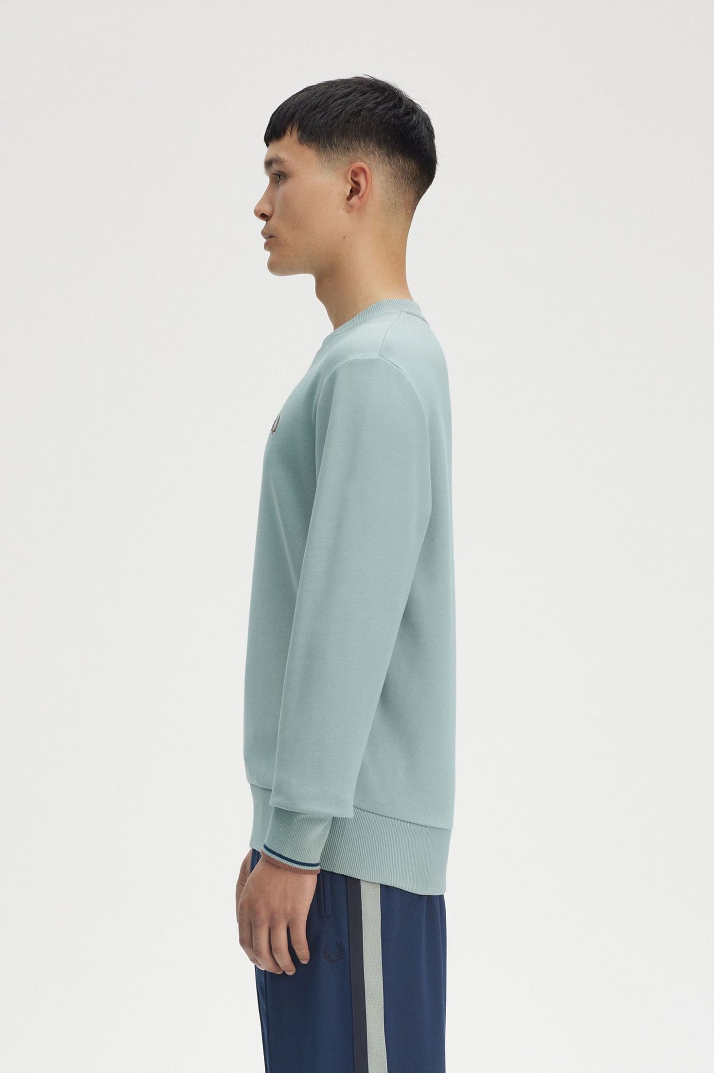 Fred Perry Crew Neck Sweatshirt (Silver Blue)