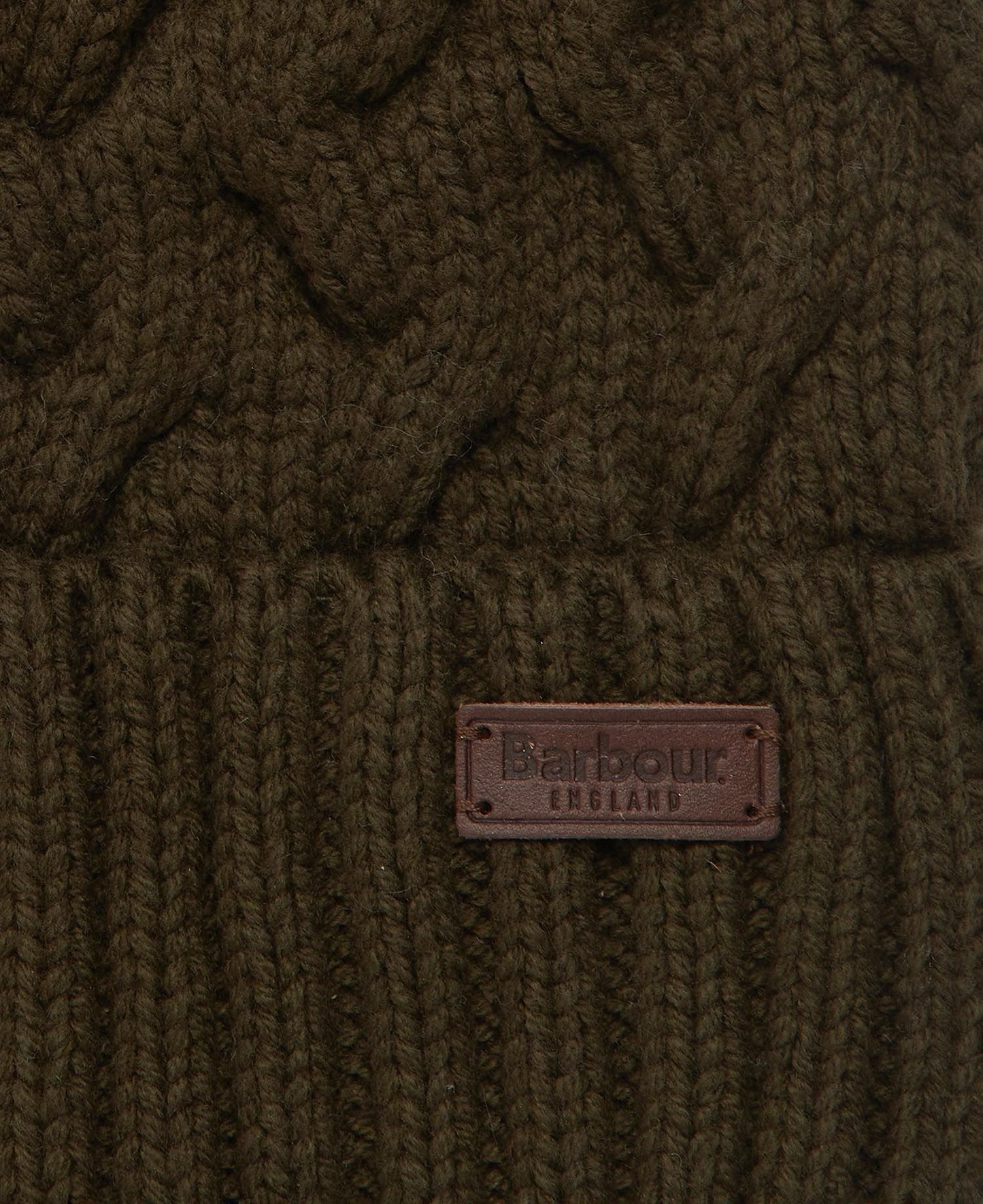 Mens Barbour Gainford Cable Beanie (Olive)