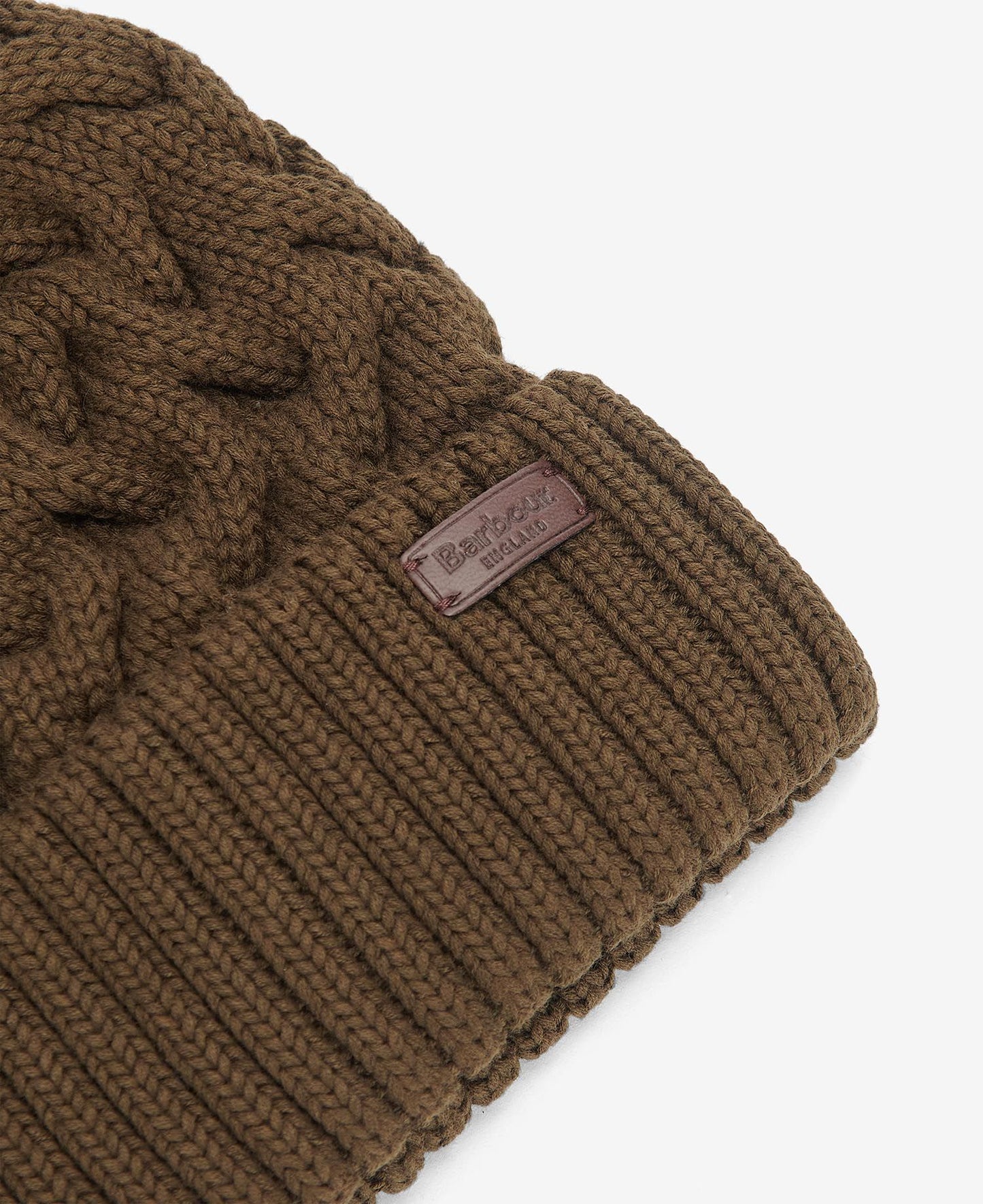 Mens Barbour Gainford Cable Beanie (Olive)