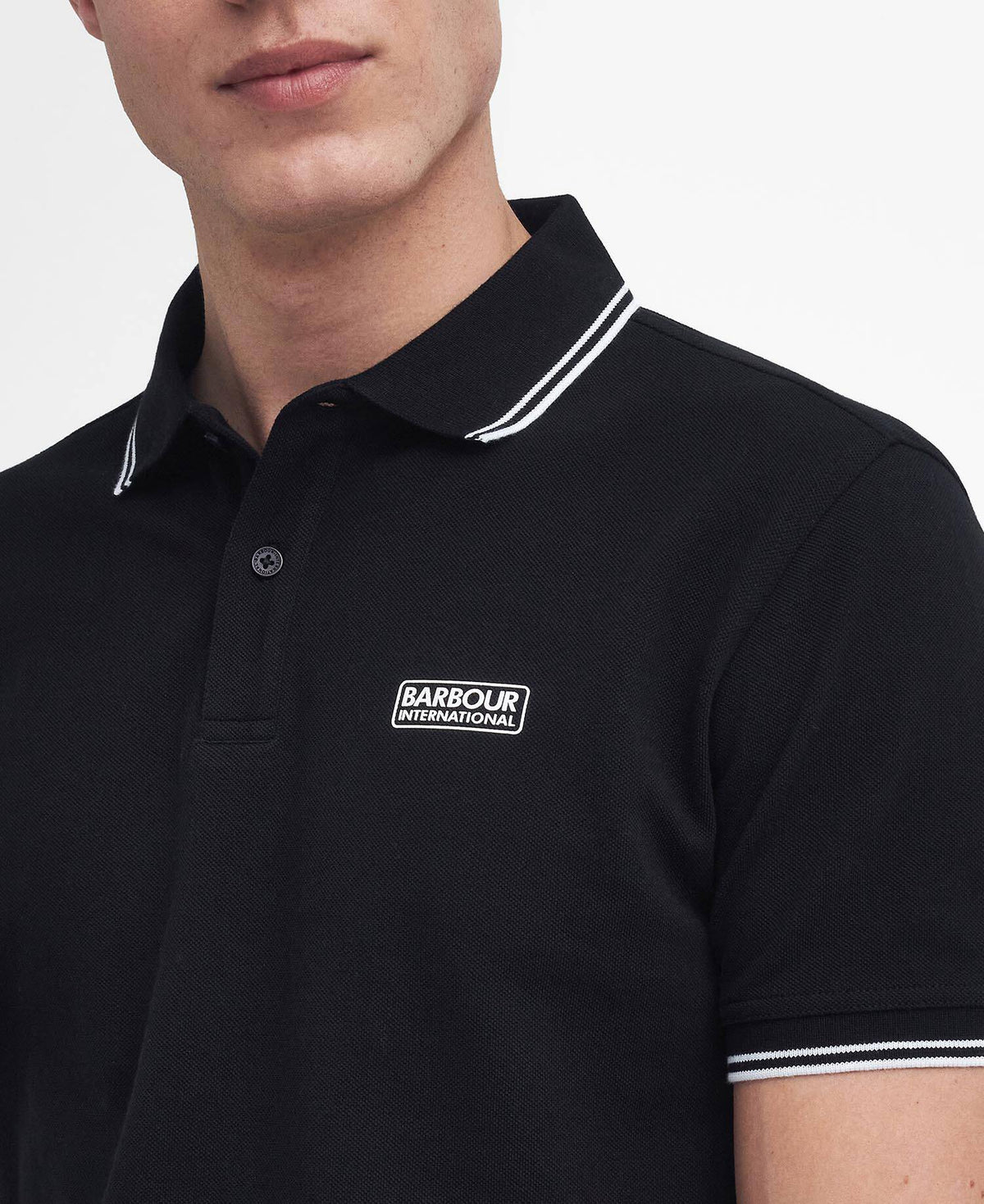 Barbour Evan Tipped polo shirt Black