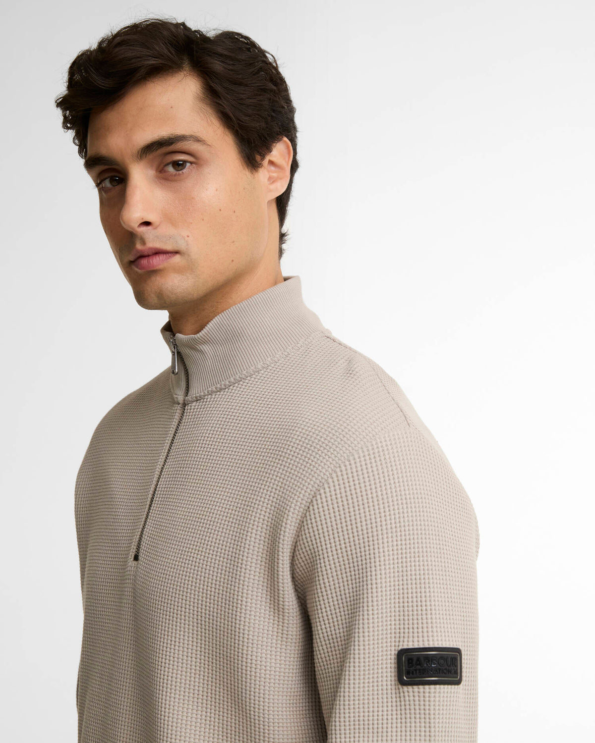 Barbour Curve Half zip sweatshirt Concrete