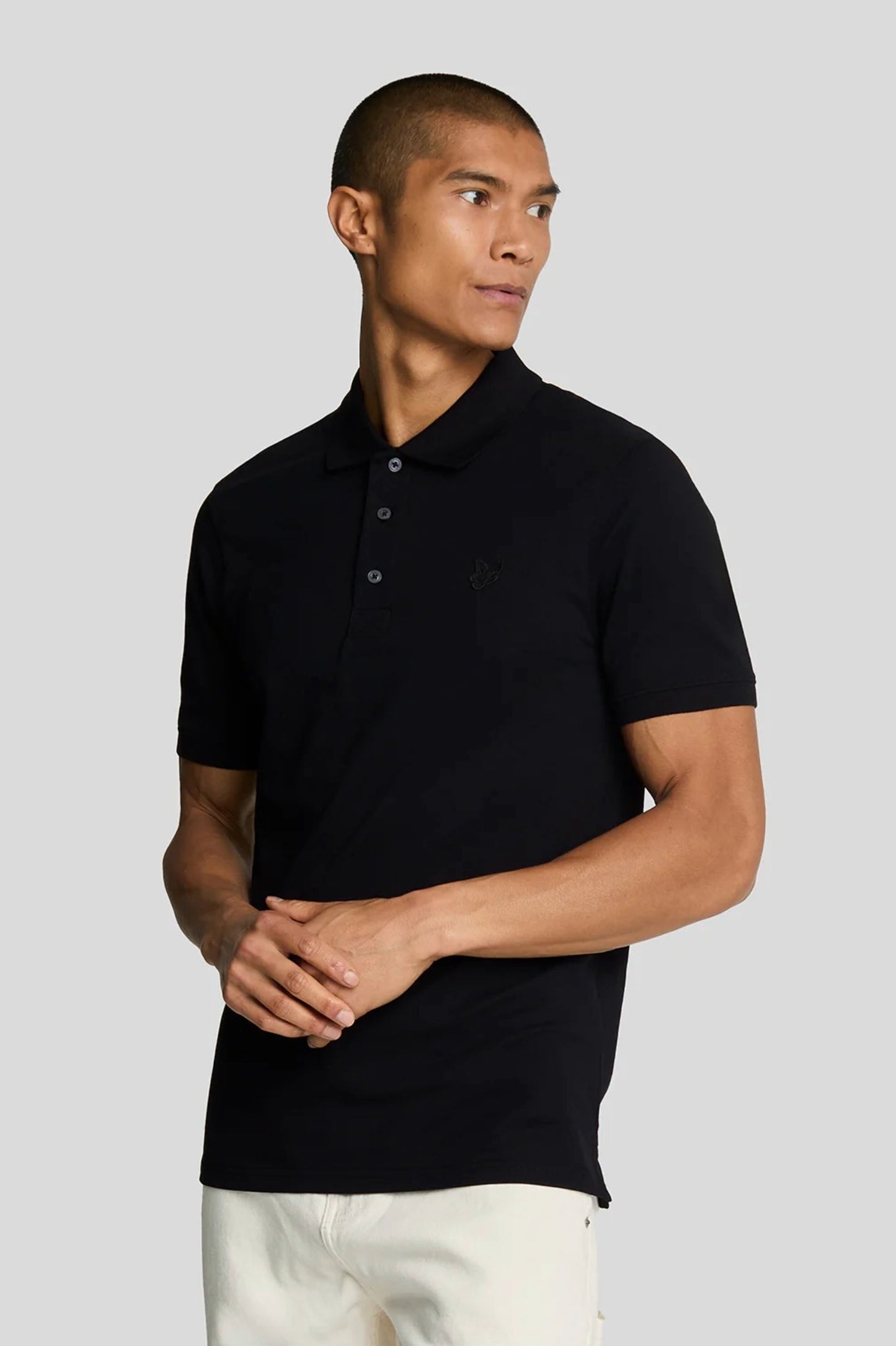 Lyle & Scott Tonal Eagle Polo Shirt (Jet Black)