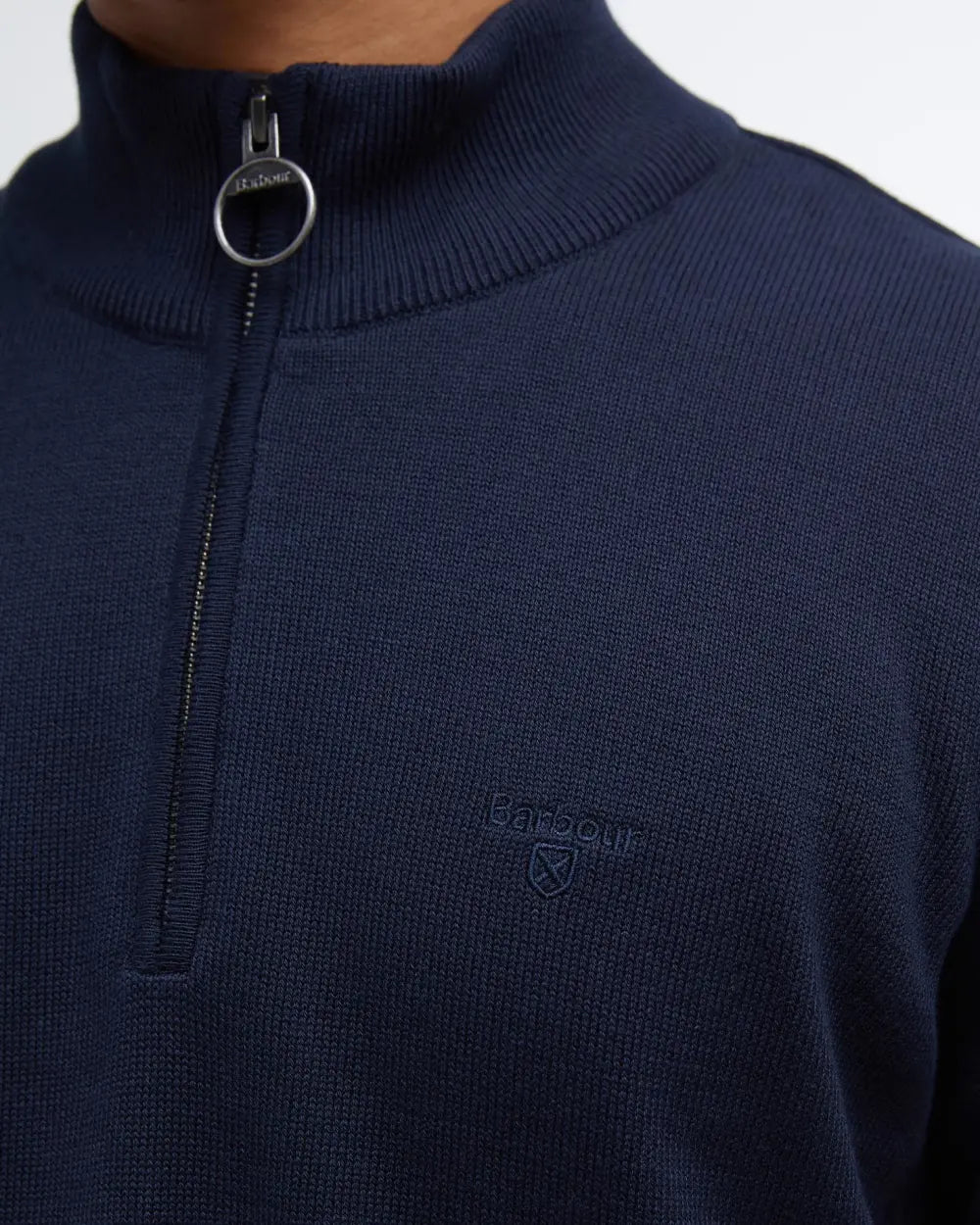 Mens Barbour Cotton Half-Zip Jumper (Classic Navy)