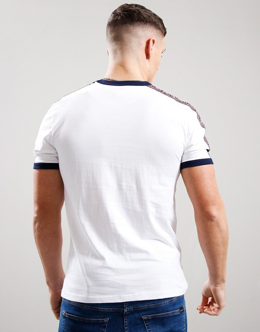 Mens Pretty Green Eclipse Tape T-Shirt (White)