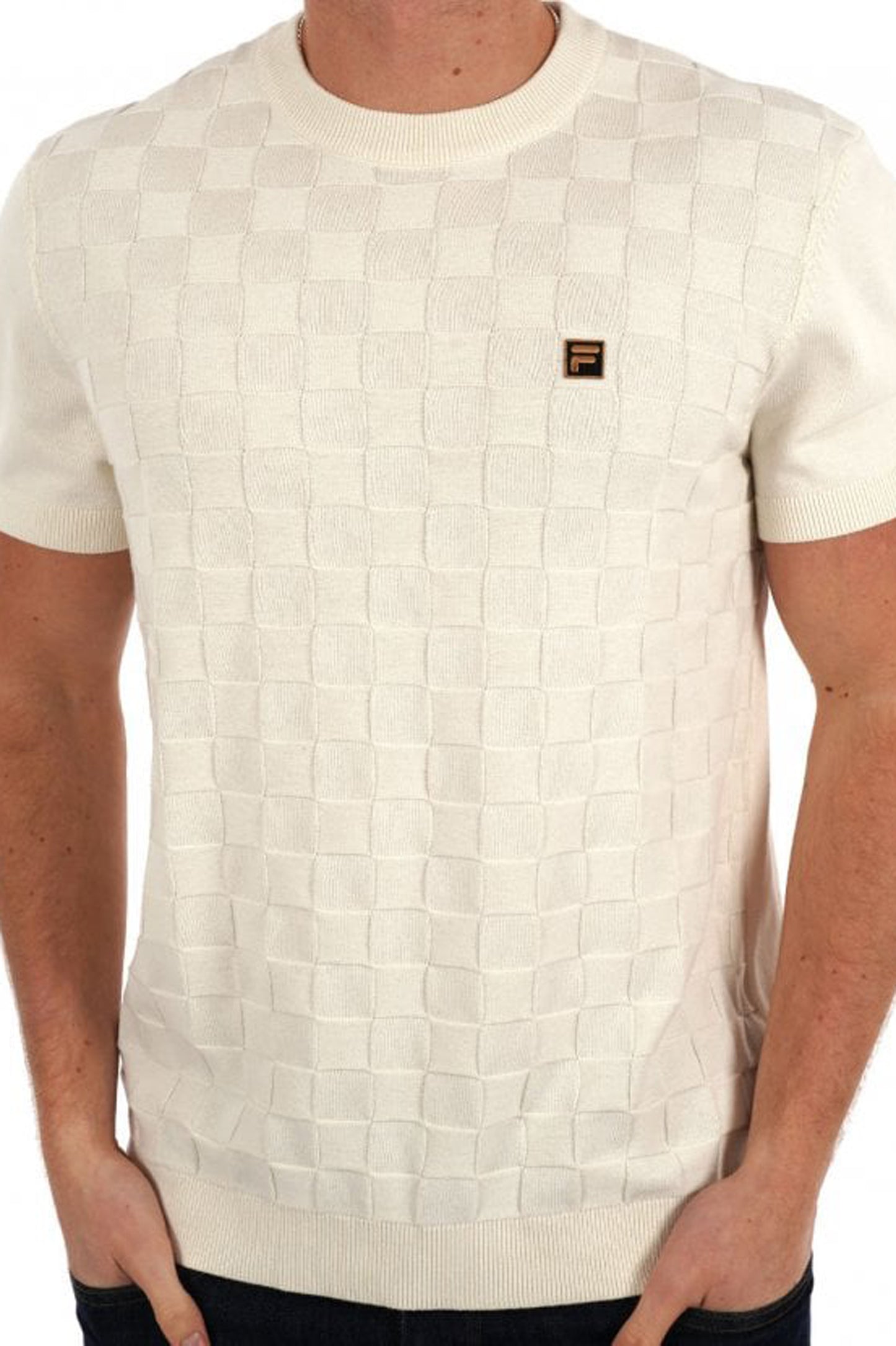 Fila Gold Campbell Square Knit Tee Off White