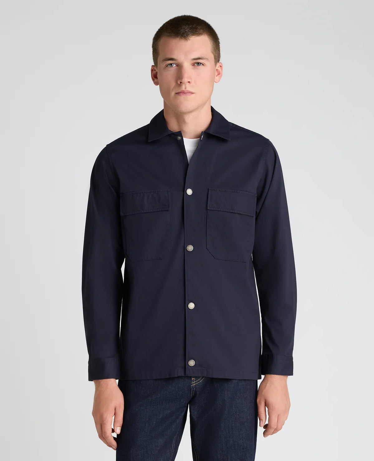 Remus Paolo Cotton Shacket Dark Blue