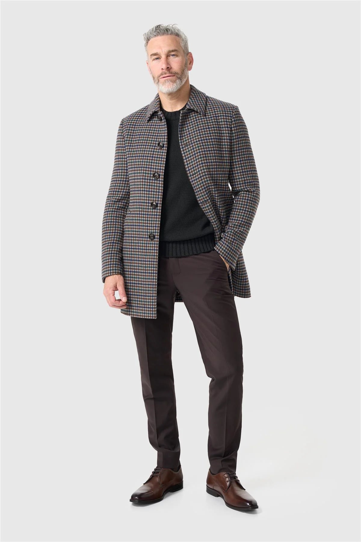 Cavani Andeas coat Brown check