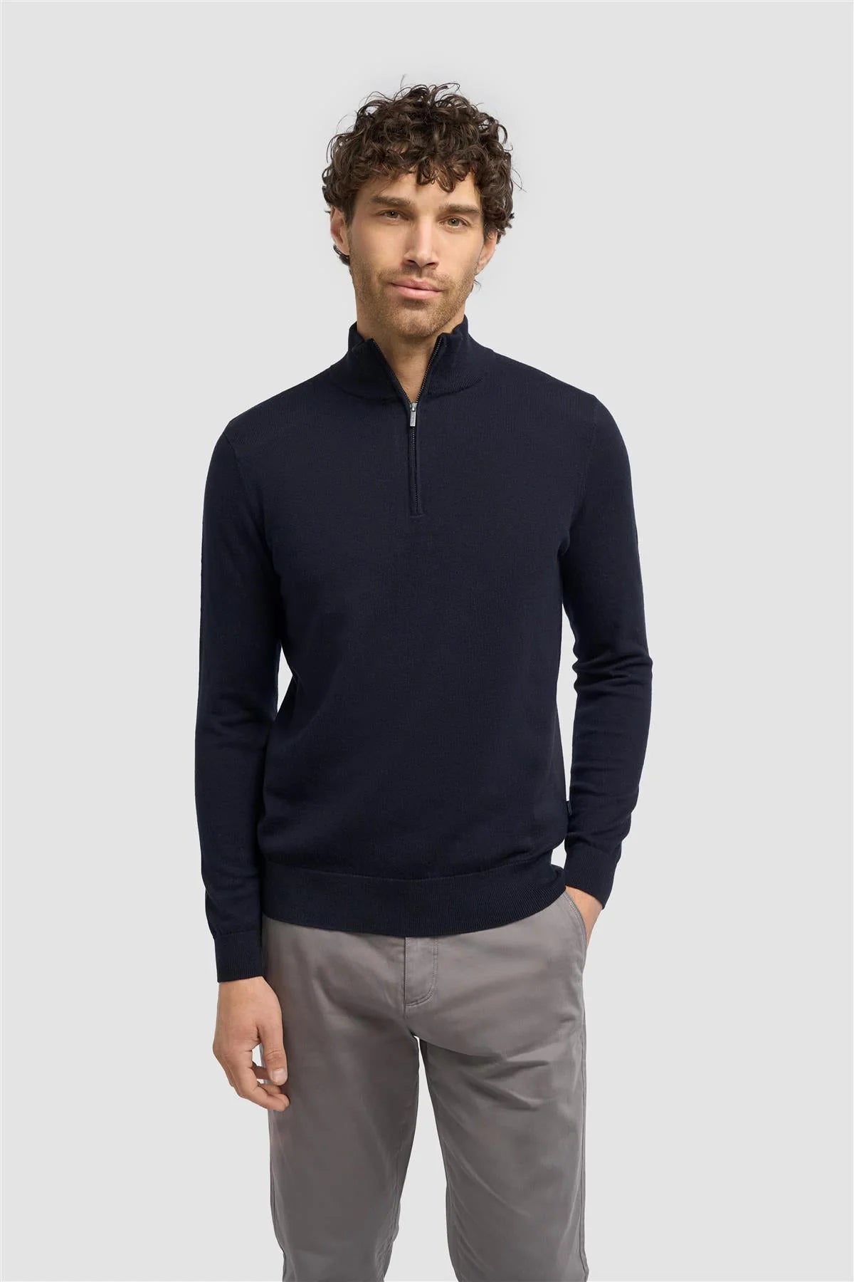 Cavani Ivano quarter zip knitwear navy