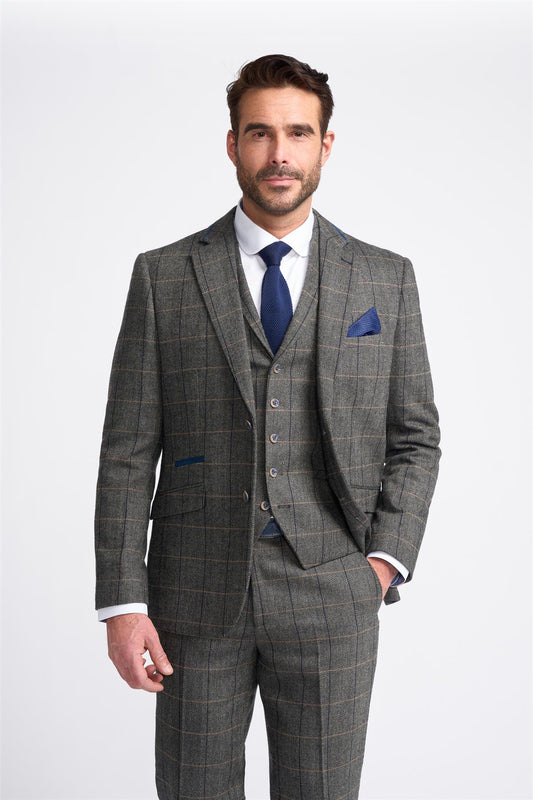 Albert Grey Tweed Check Blazer...