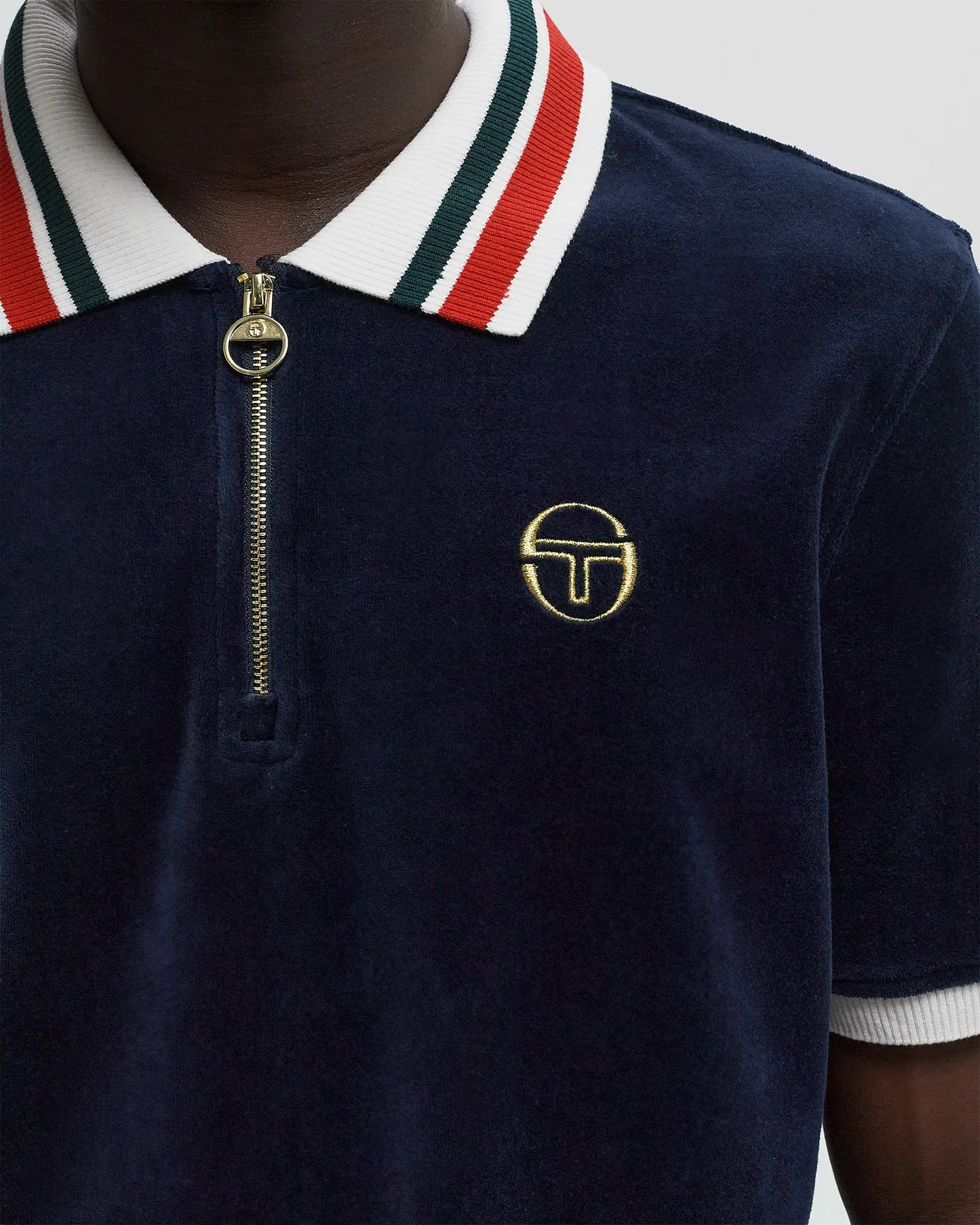 Sergio Tacchini Mahony Velour Polo Top (Maritime Blue)
