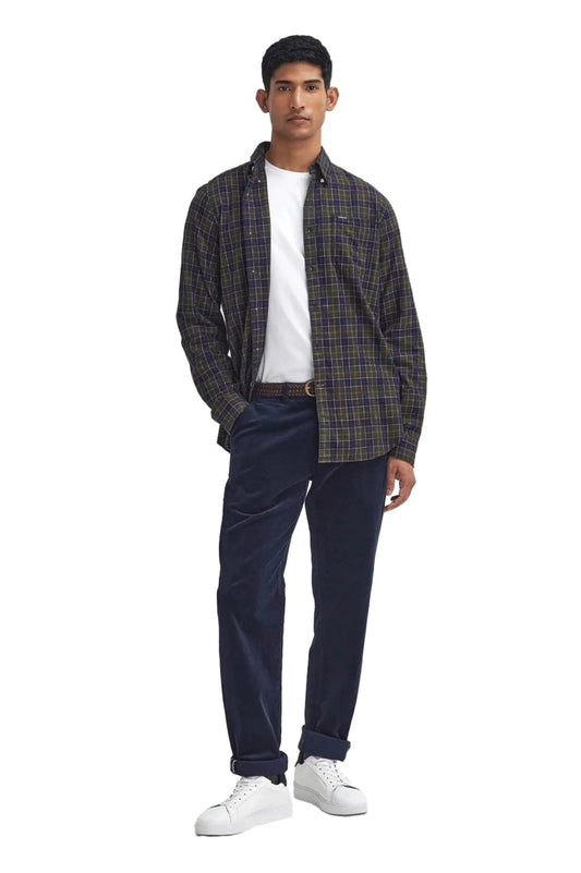 Mens Barbour Stretch Cord Tailored Trousers (Navy)