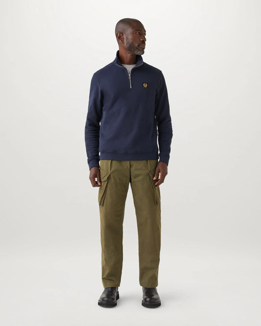 Belstaff quater zip dark ink
