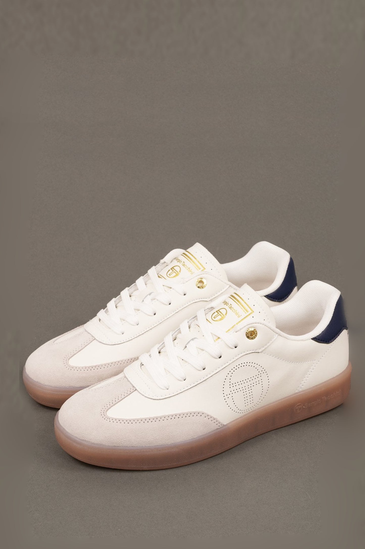 Sergio Tacchini Taormina Leather Trainers White/Navy