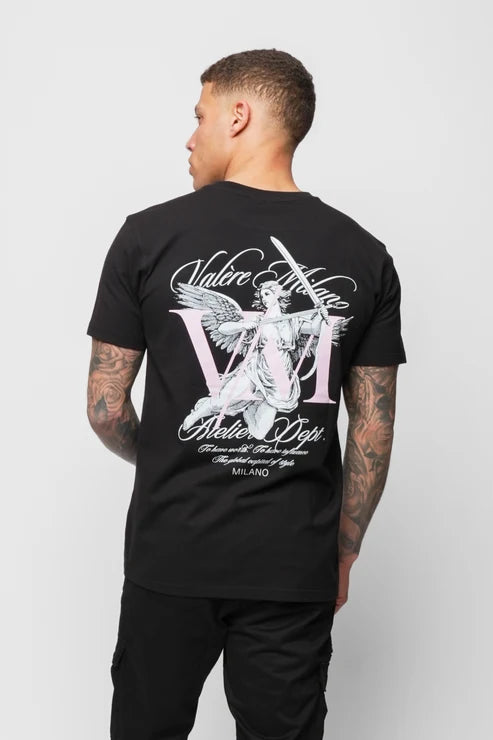 Valére Milano back print Tee shirt Black