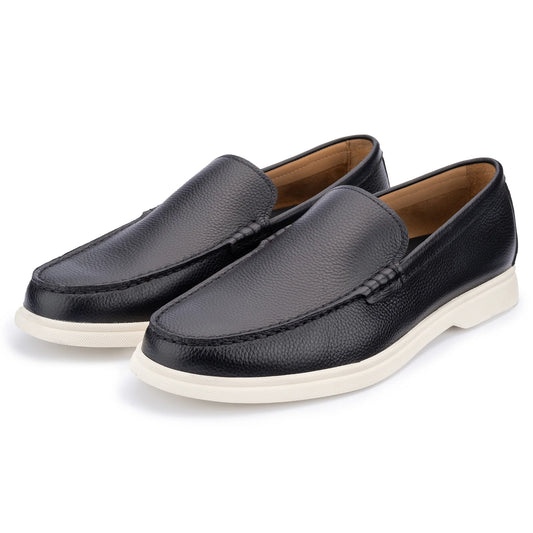 John White Ethan Plain Grain Loafer navy