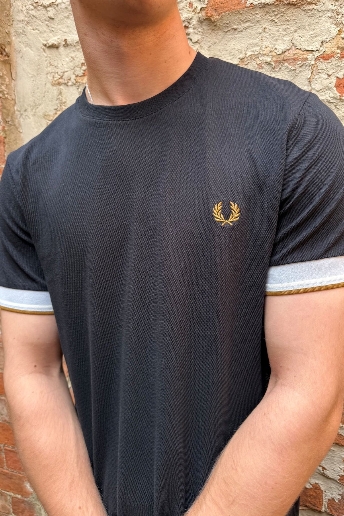 Fred Perry Cuff T Shirt Black