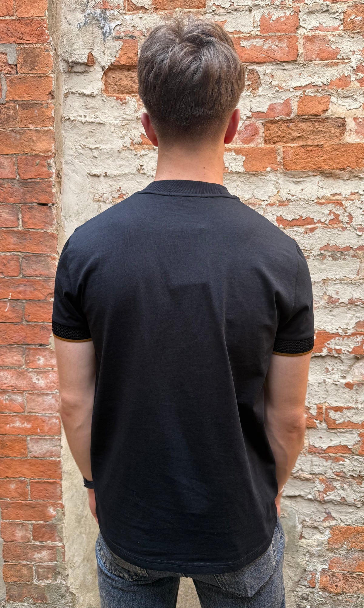 Fred Perry Mesh cuff t shirt Black