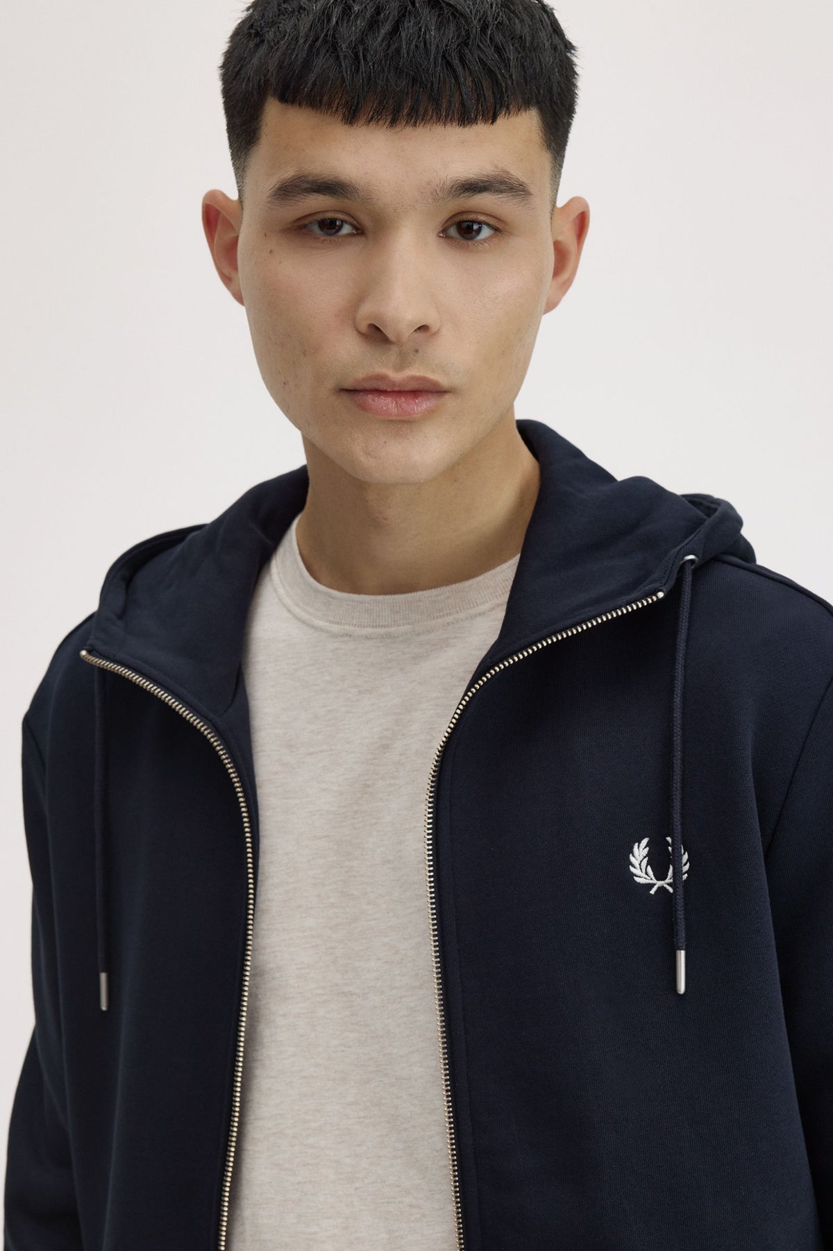 Fred Perry Hooded Zip thru sweatshirt navy