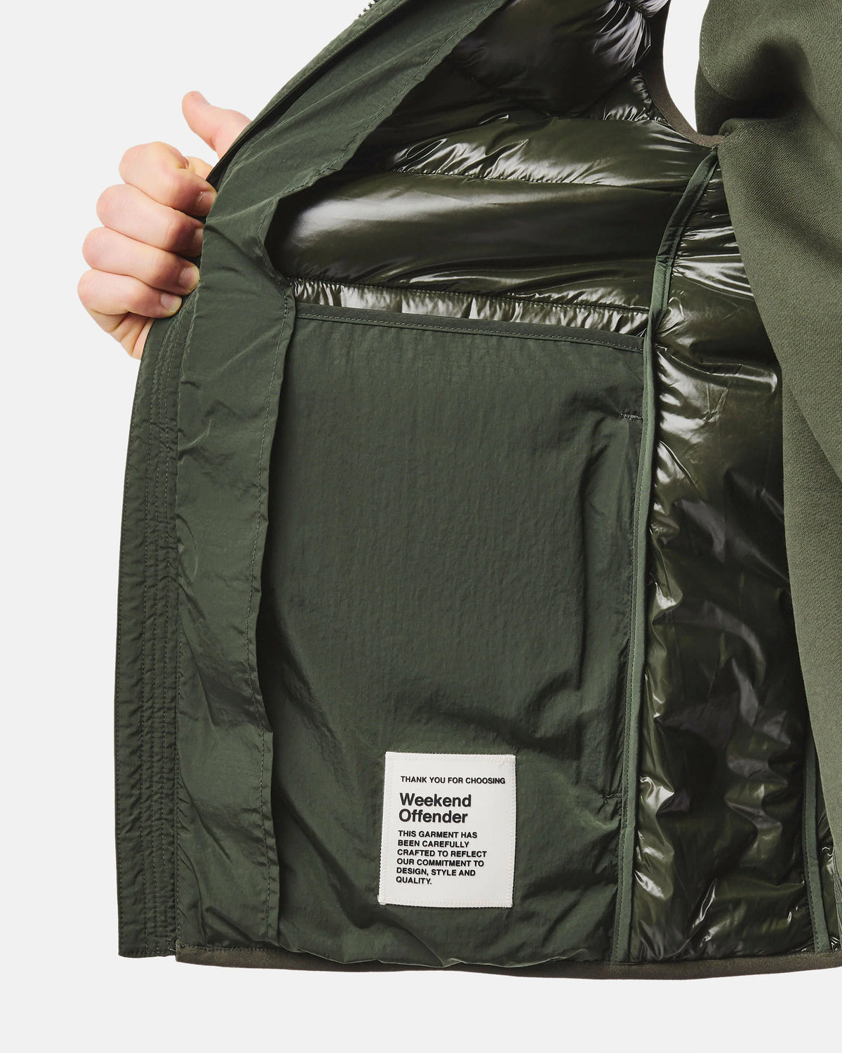 Weekend Offender Gacha Padded Gilet Forest Black Forest