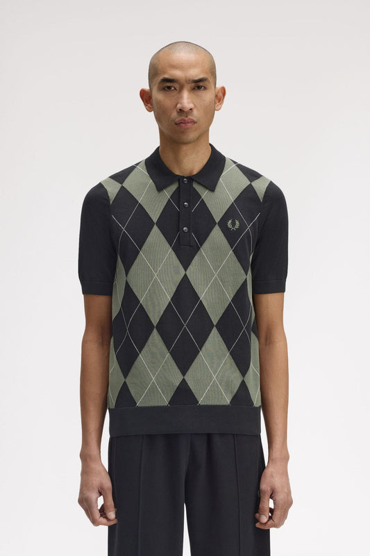 Fred Perry Argyle Knitted Shirt K1317