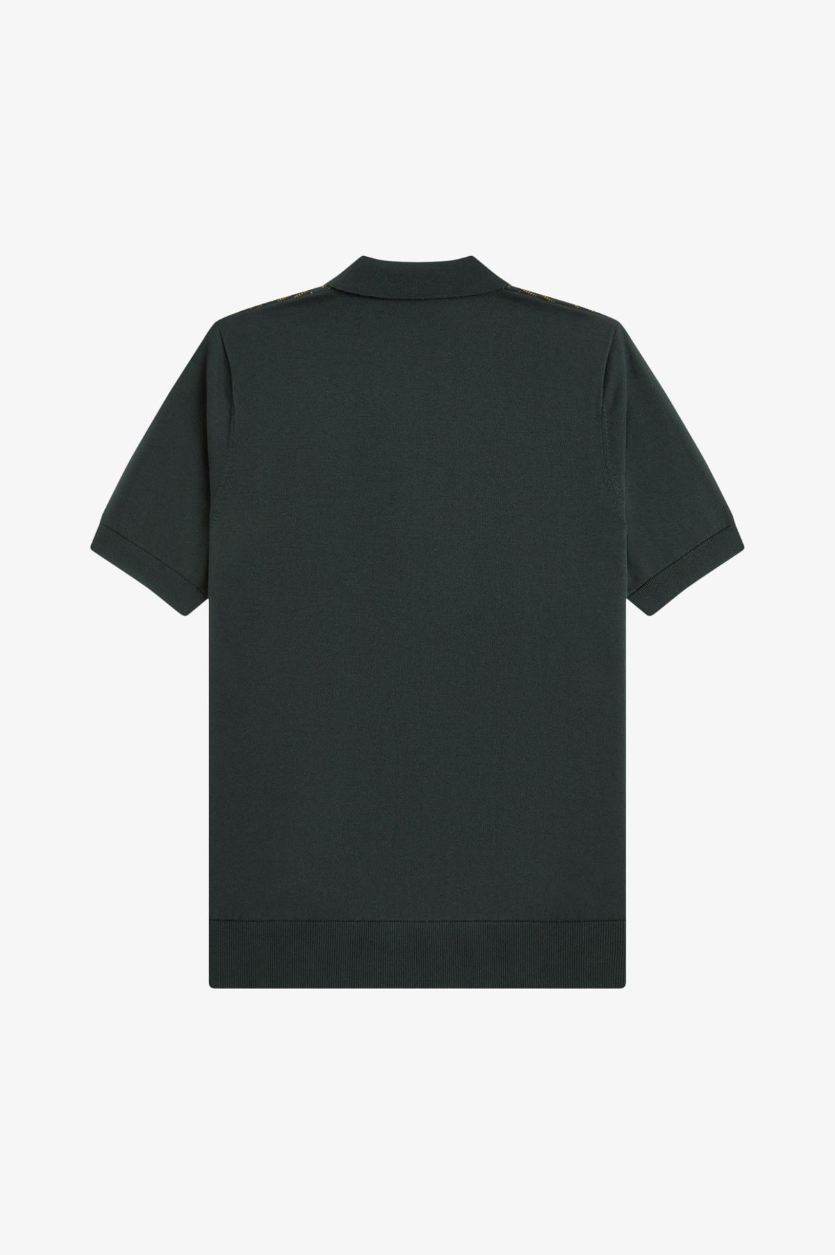 Fred Perry Textured Panel Knitted Polo Shirt Night Green