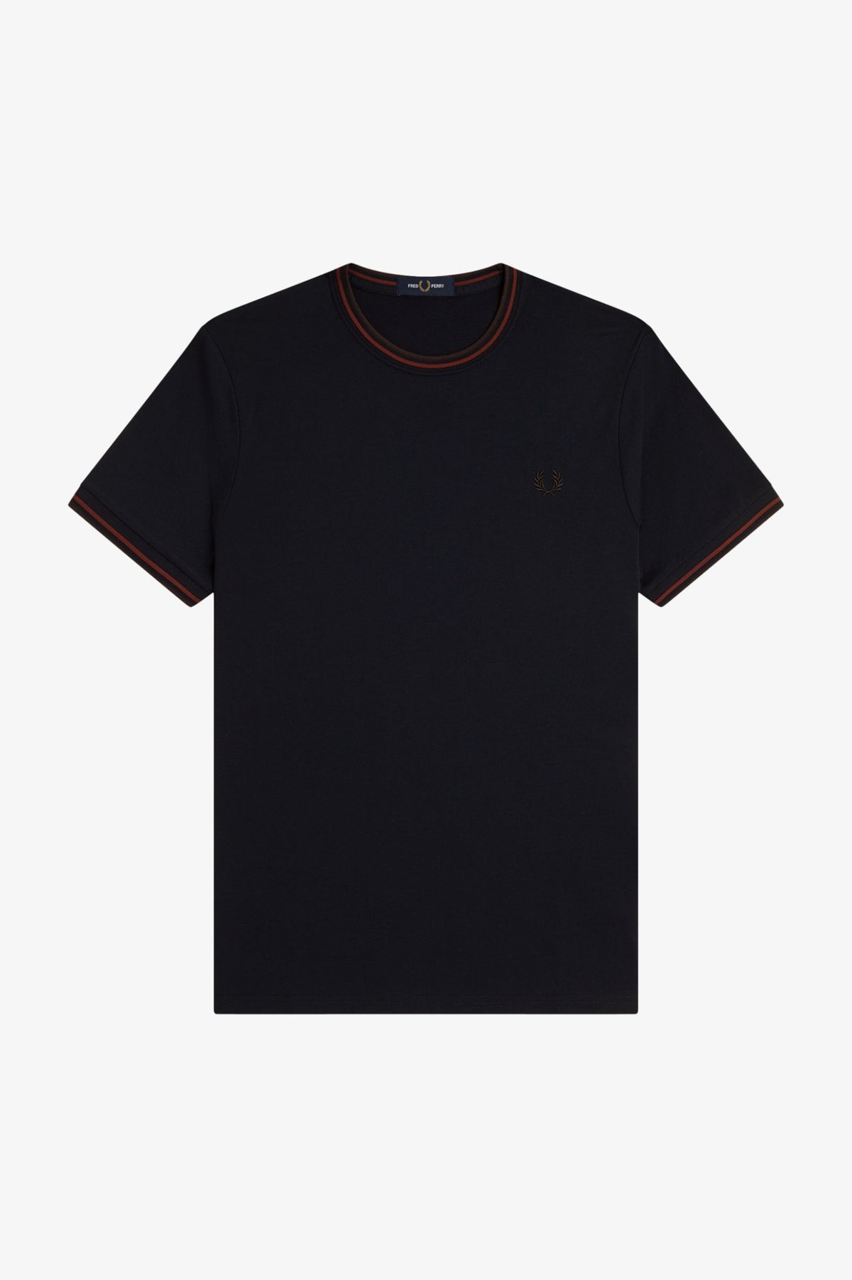 Fred Perry Twin tipped t shirt Navy/brndy/rchbrn