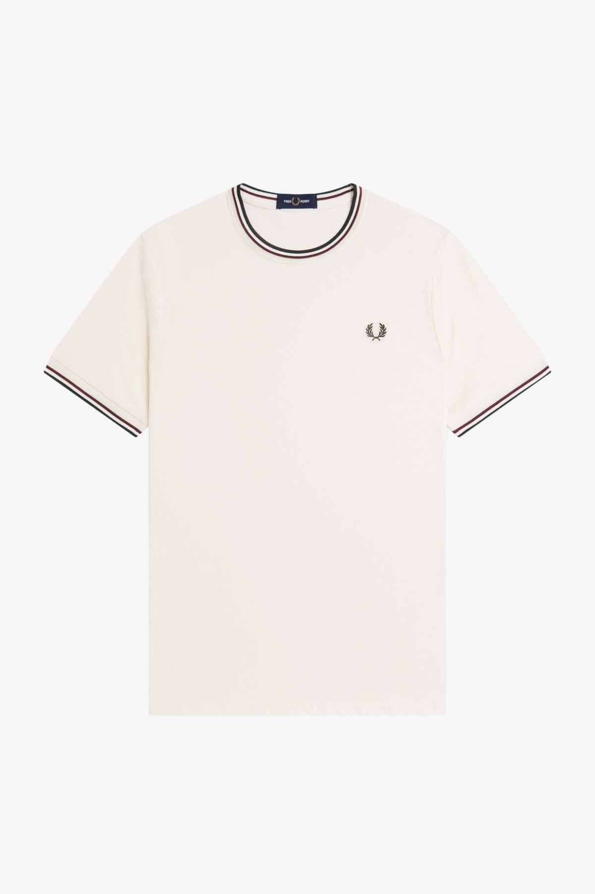 Fred Perry twin tipped t shirt ecru/crtbl/blu/oxblod