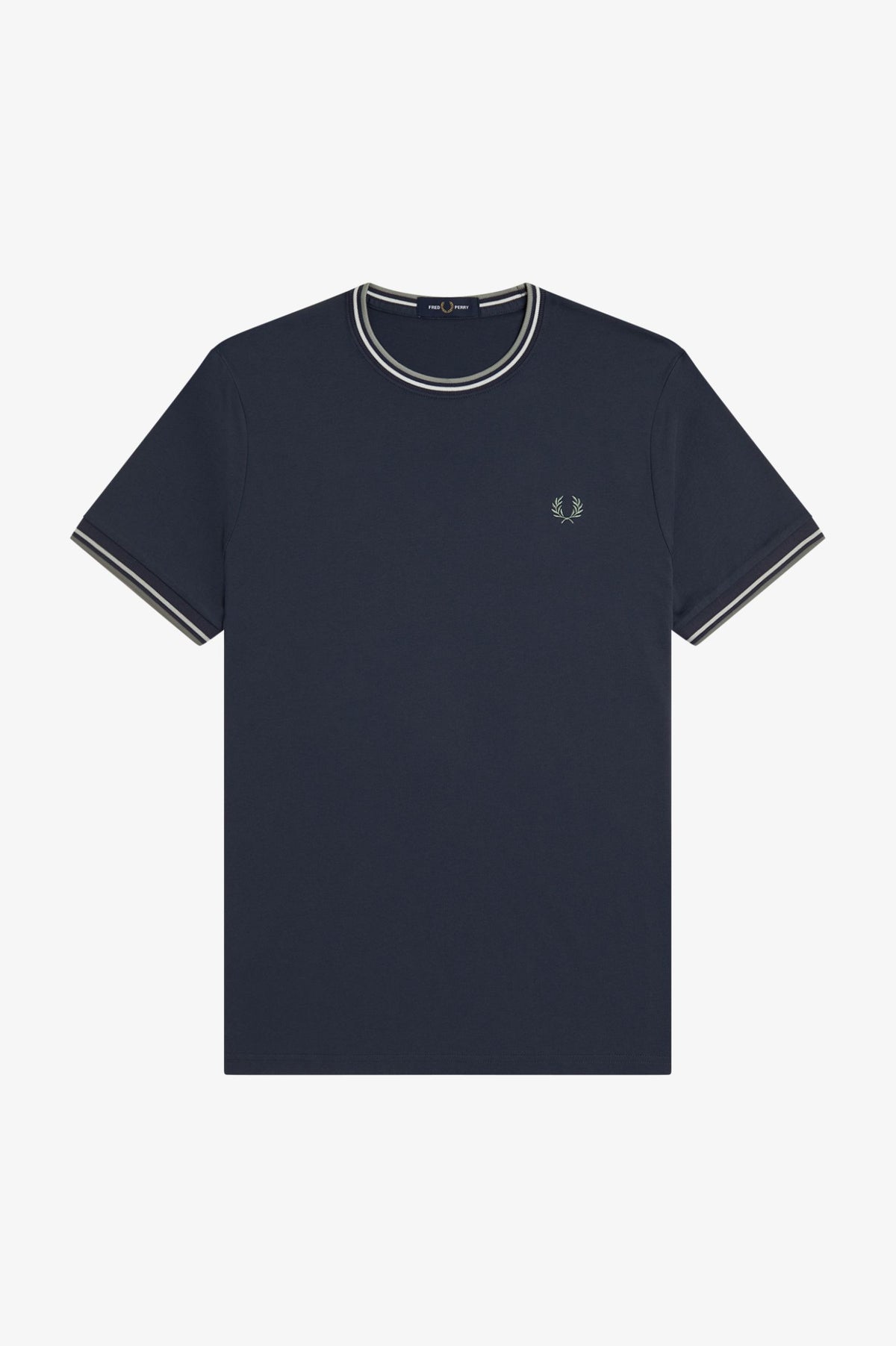 Fred Perry M1588 T Shirt dkaf/ecru/seagrs