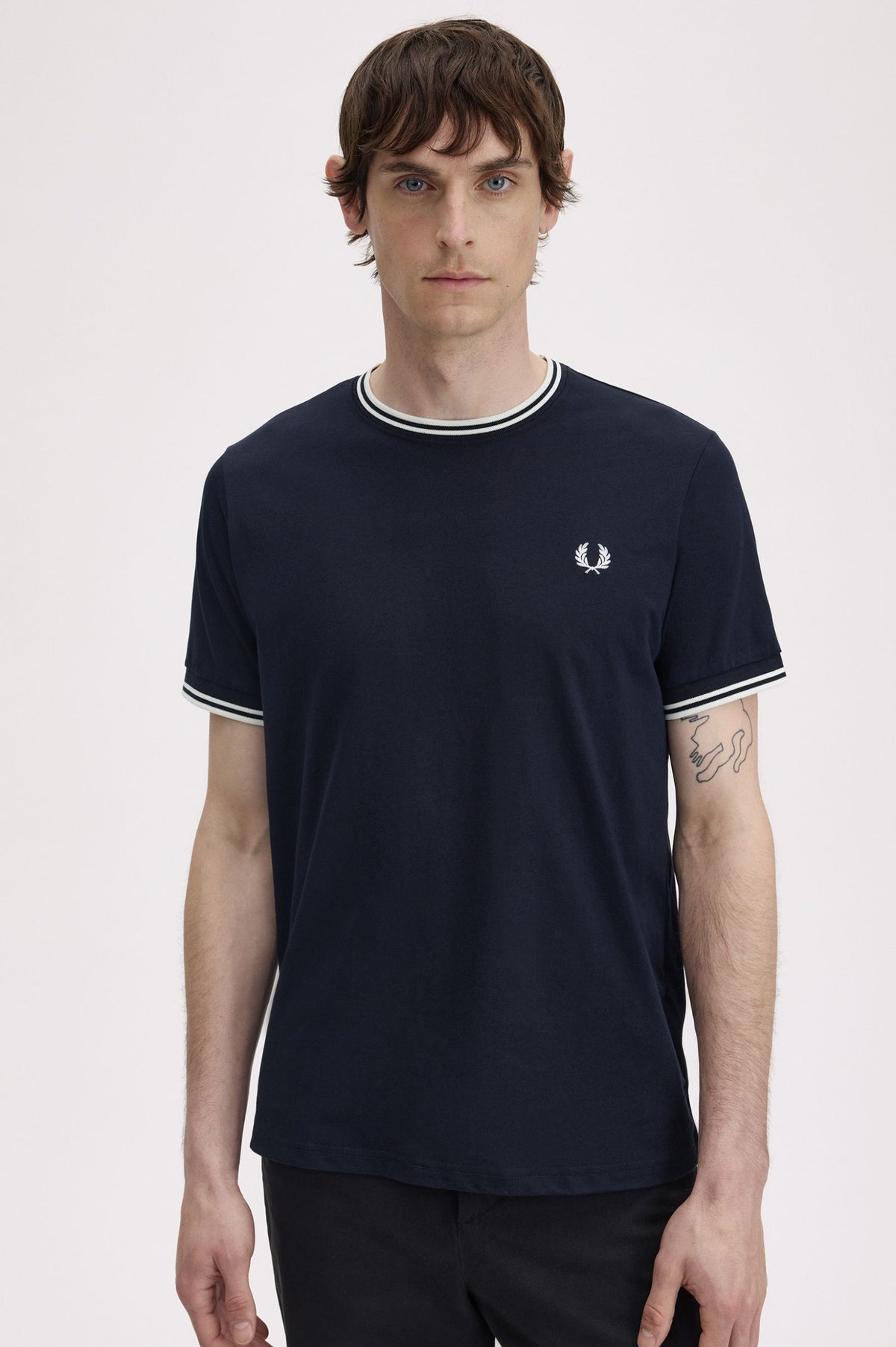 Fred Perry twin tipped t shirt navy