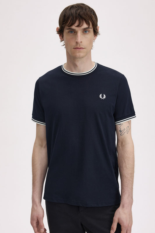 Fred Perry twin tipped t shirt navy