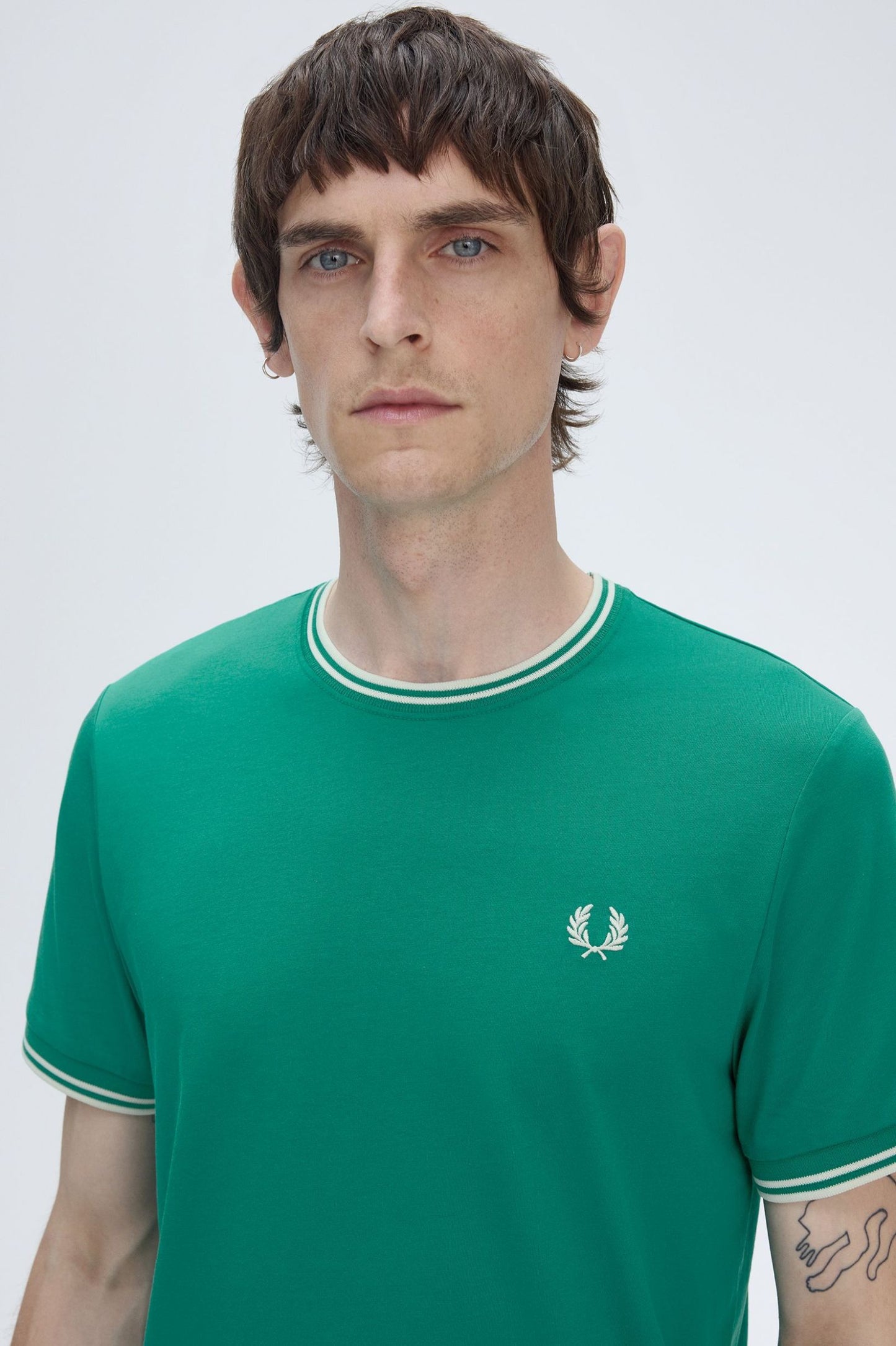 Fred Perry Twin Tipped T-Shirt (Label Green / Ecru)