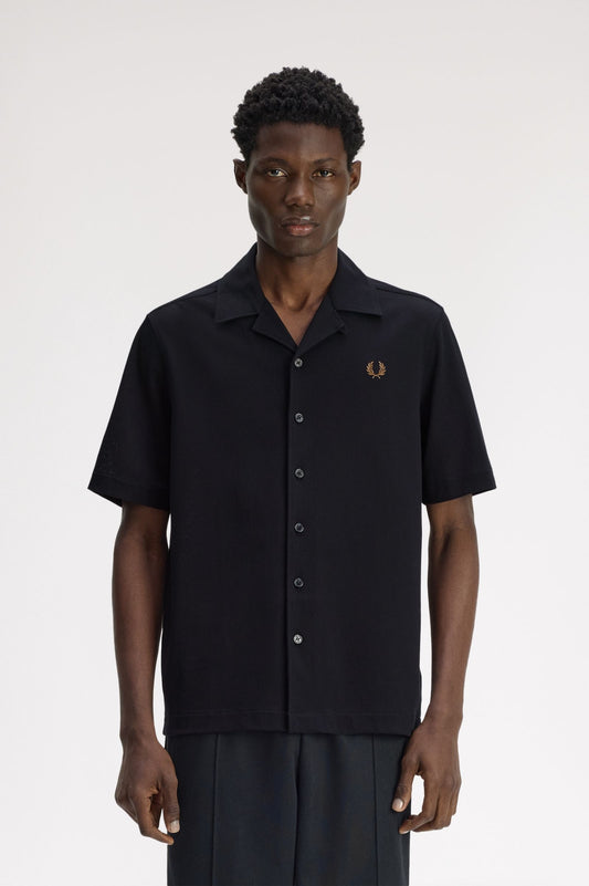 Fred Perry Revere collar shirt Black