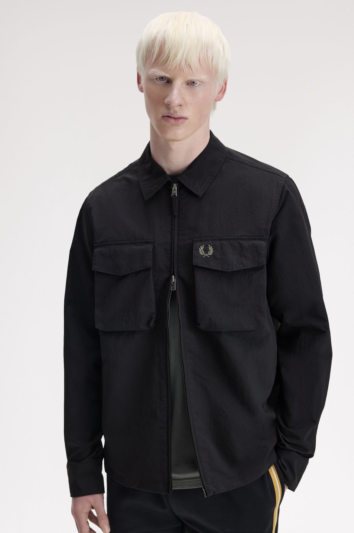 Fred Perry ripstop pocket overshirt Black