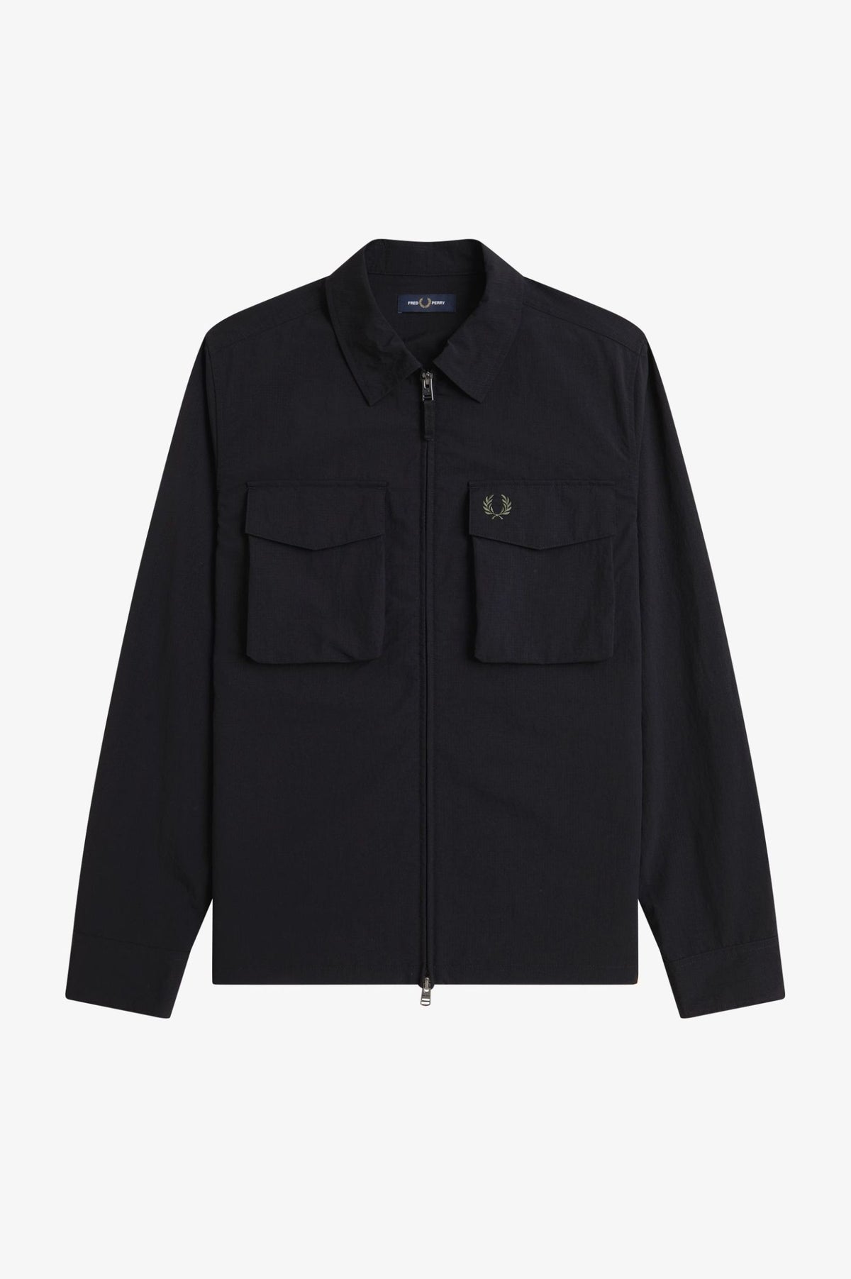 Fred Perry ripstop pocket overshirt Black
