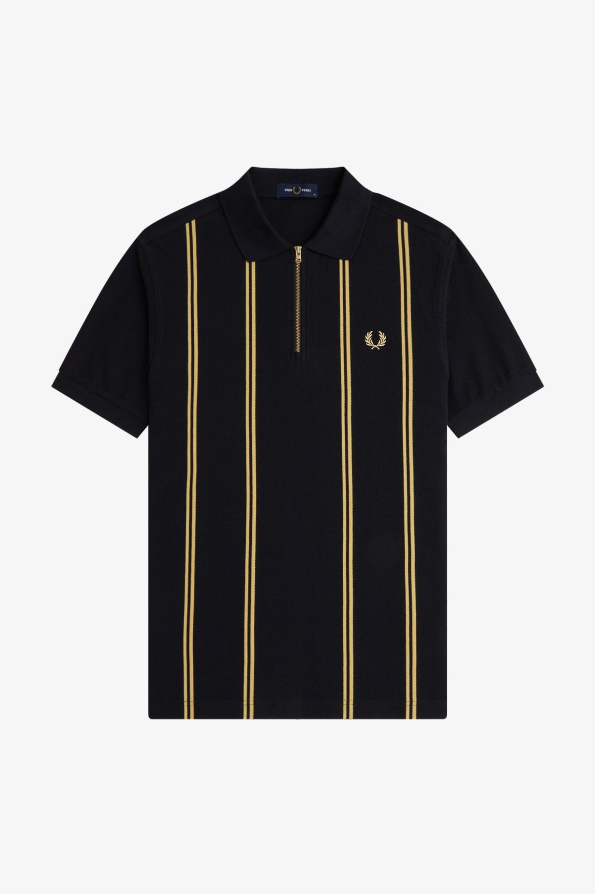 Fred Perry vertical stripe polo shirt Black/champange