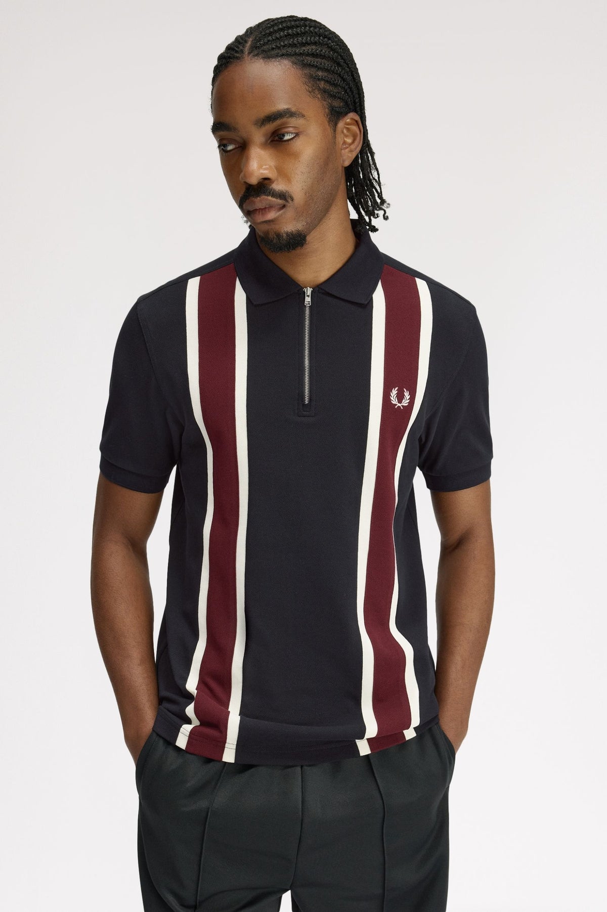 Fred Perry tramline polo shirt Black