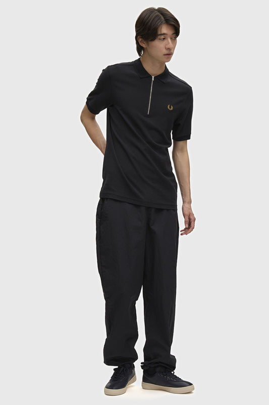 Fred Perry Zip Polo Black